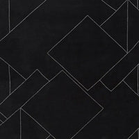 Maro Large Area Rug, Geometric Design, Low Pile, Black and White Wool 8x10