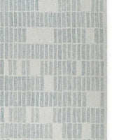 Dyni Large Area Rug, Geometric, Coastal Blue and Ivory Wool Polyester 8x10