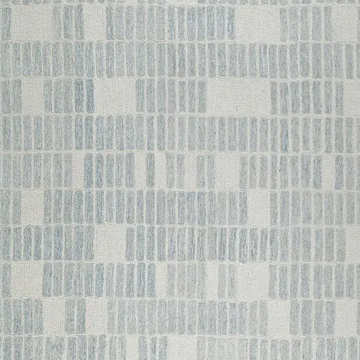 Dyni Large Area Rug, Geometric, Coastal Blue and Ivory Wool Polyester 8x10