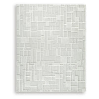 Risa Large Area Rug, Geometric Motifs, Ivory Wool Cotton Blend 8x10