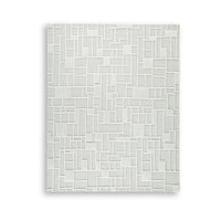 Risa Large Area Rug, Geometric Motifs, Ivory Wool Cotton Blend 8x10