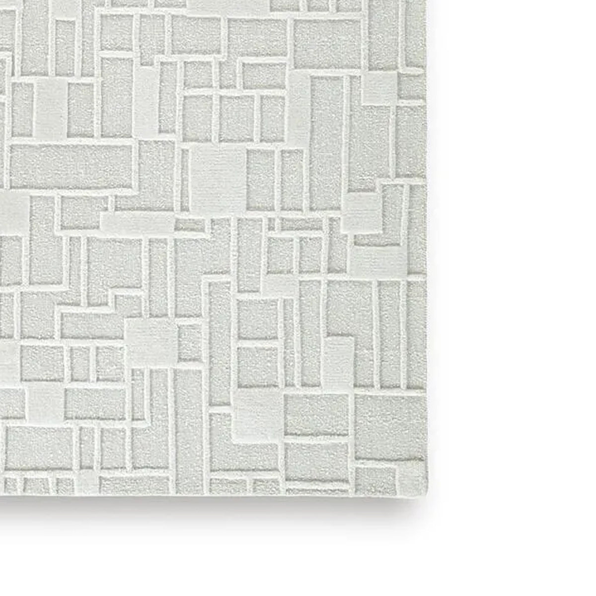 Risa Large Area Rug, Geometric Motifs, Ivory Wool Cotton Blend 8x10