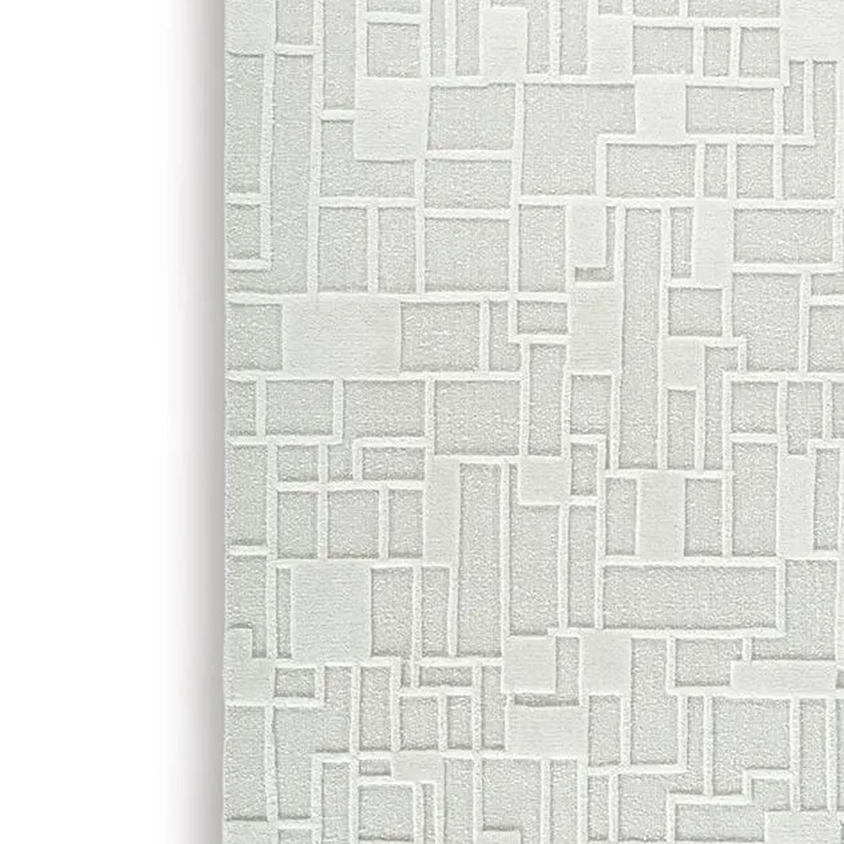 Risa Large Area Rug, Geometric Motifs, Ivory Wool Cotton Blend 8x10