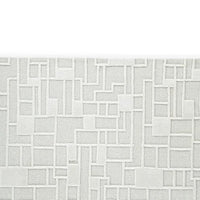 Risa Large Area Rug, Geometric Motifs, Ivory Wool Cotton Blend 8x10