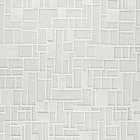Risa Large Area Rug, Geometric Motifs, Ivory Wool Cotton Blend 8x10