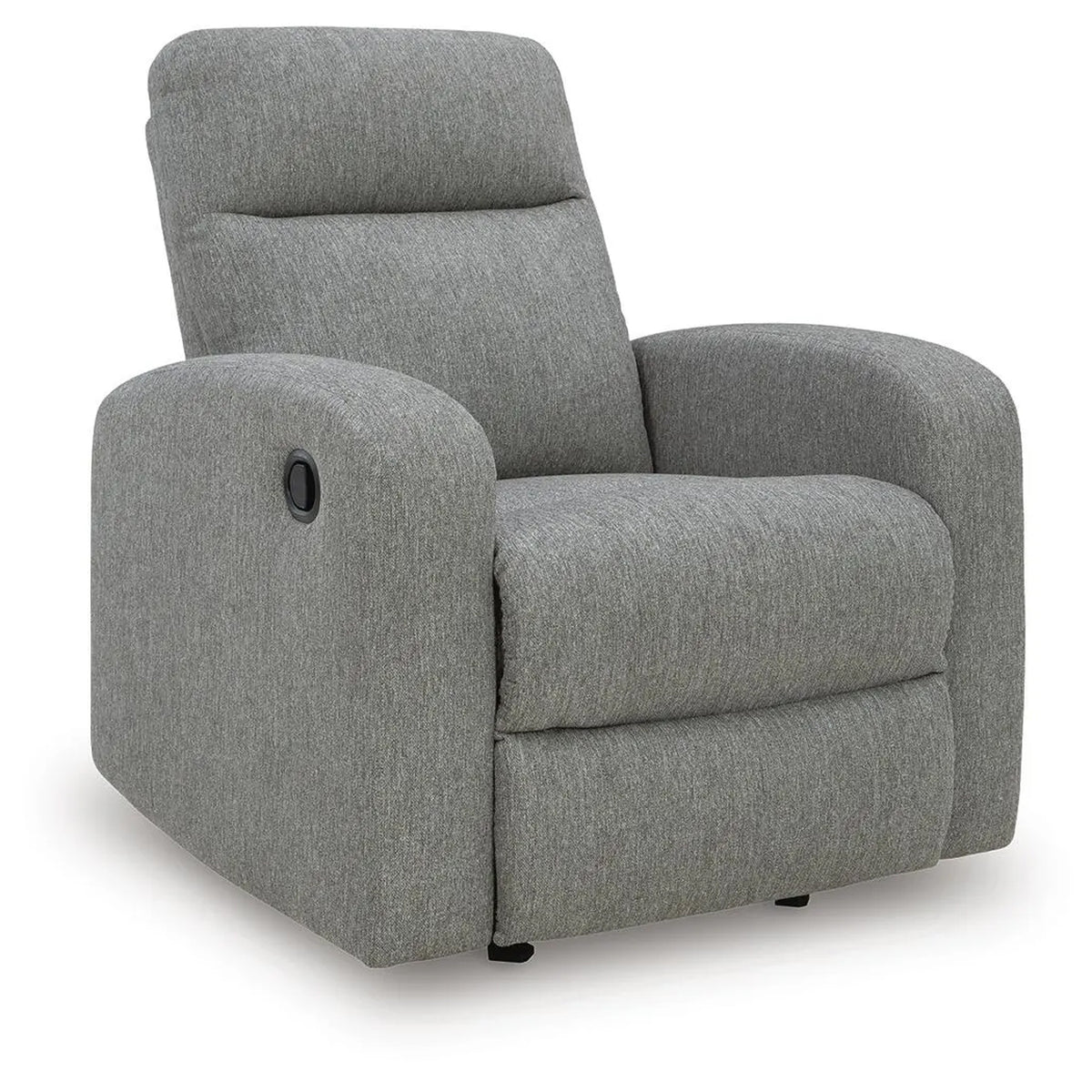 Lete Manual Rocker Recliner Chair, Foam Fill Gray Polyester, Corner Blocked