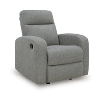Lete Manual Rocker Recliner Chair, Foam Fill Gray Polyester, Corner Blocked