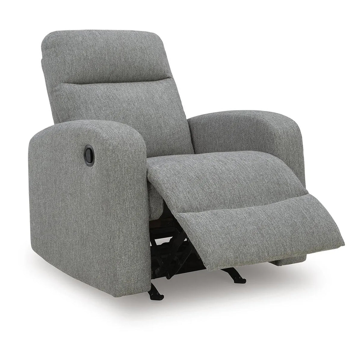 Lete Manual Rocker Recliner Chair, Foam Fill Gray Polyester, Corner Blocked