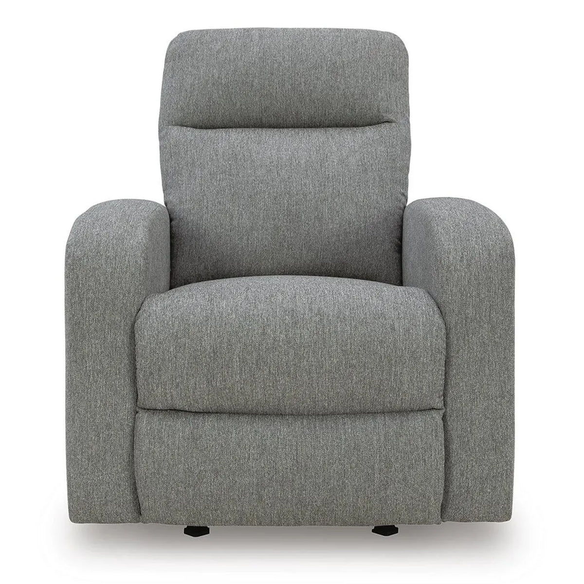 Lete Manual Rocker Recliner Chair, Foam Fill Gray Polyester, Corner Blocked