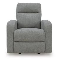 Lete Manual Rocker Recliner Chair, Foam Fill Gray Polyester, Corner Blocked