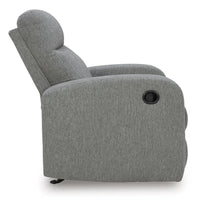 Lete Manual Rocker Recliner Chair, Foam Fill Gray Polyester, Corner Blocked