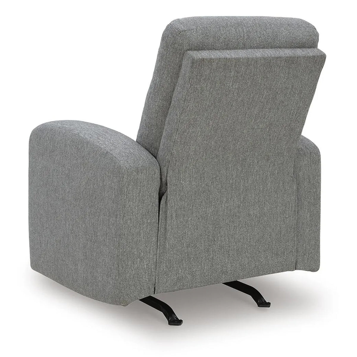 Lete Manual Rocker Recliner Chair, Foam Fill Gray Polyester, Corner Blocked