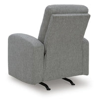 Lete Manual Rocker Recliner Chair, Foam Fill Gray Polyester, Corner Blocked