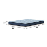 Peko King Tight Top Mattress, Blue Hyper Cool Stretch Knit Cover 8 Inch