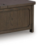 Kemu Storage Coffee Table, 2 Hinged Lift Top, Dark Brown Wood 46 Inch