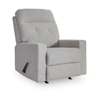Skio Maunal Rocker Recliner Chair, Foam Fill Seat, Stone Gray Nuvella