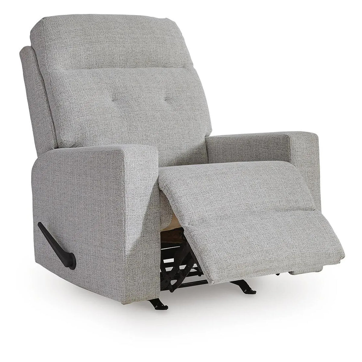 Skio Maunal Rocker Recliner Chair, Foam Fill Seat, Stone Gray Nuvella