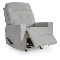 Skio Maunal Rocker Recliner Chair, Foam Fill Seat, Stone Gray Nuvella