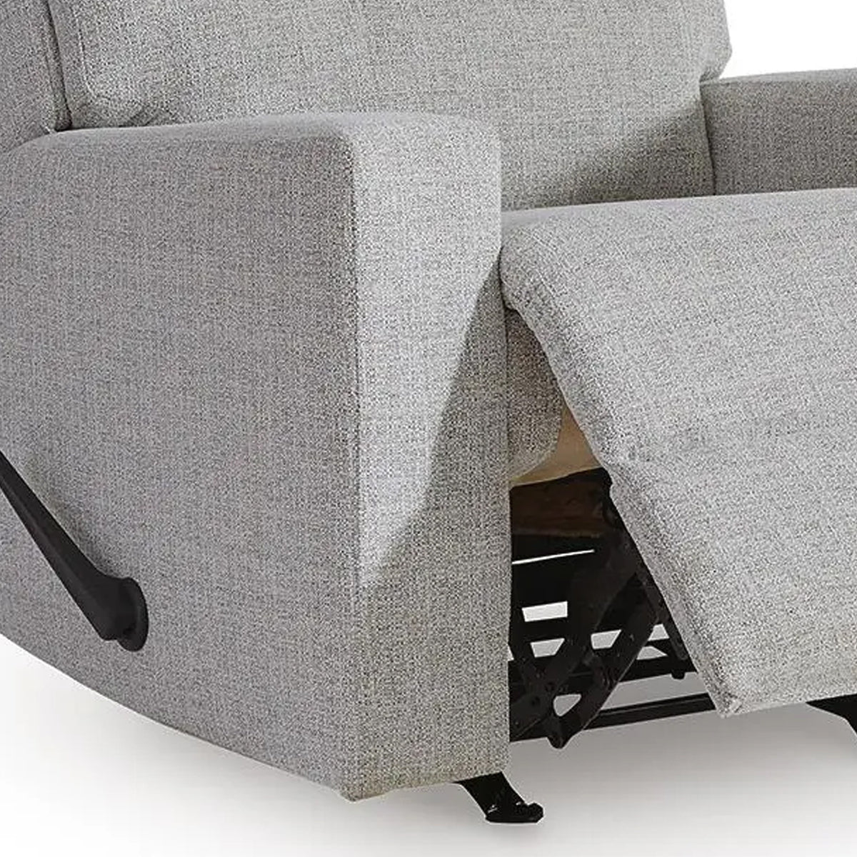 Skio Maunal Rocker Recliner Chair, Foam Fill Seat, Stone Gray Nuvella