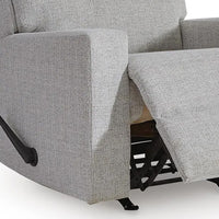 Skio Maunal Rocker Recliner Chair, Foam Fill Seat, Stone Gray Nuvella