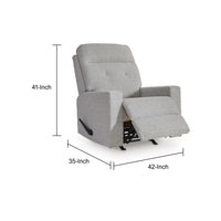 Skio Maunal Rocker Recliner Chair, Foam Fill Seat, Stone Gray Nuvella