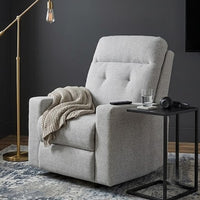 Skio Maunal Rocker Recliner Chair, Foam Fill Seat, Stone Gray Nuvella