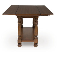 Beca Sofa Console Table, 60 Inch Hinged Flip Top, Lower Shelf, Brown