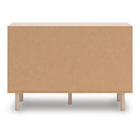 Rox 51 Inch Dresser, 6 Drawers, Floral Accent Fronts, Black Knobs, Tan