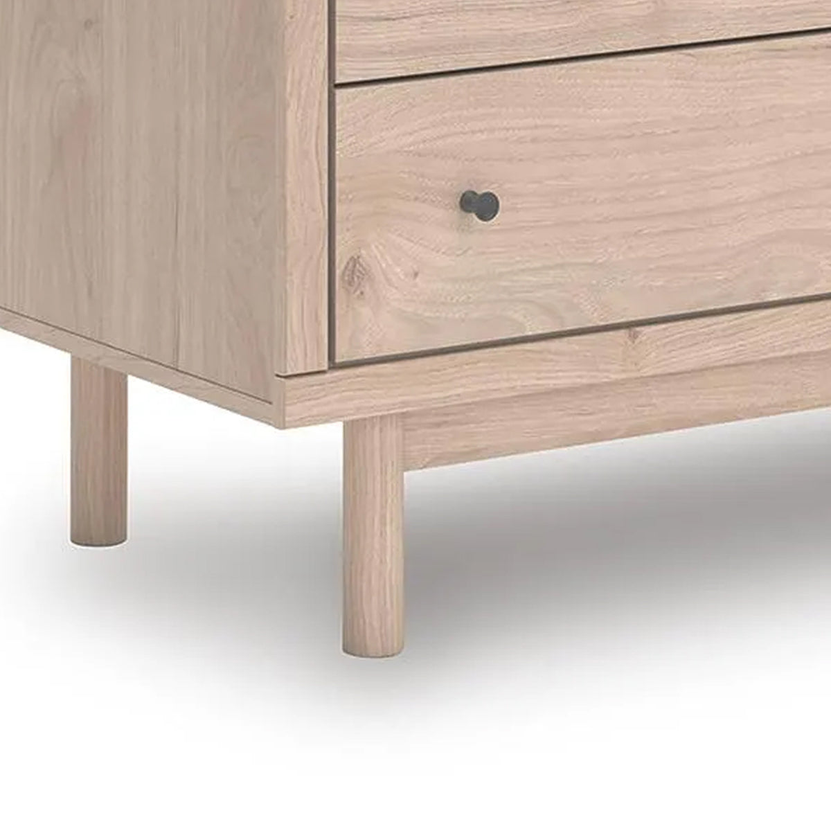 Rox 51 Inch Dresser, 6 Drawers, Floral Accent Fronts, Black Knobs, Tan