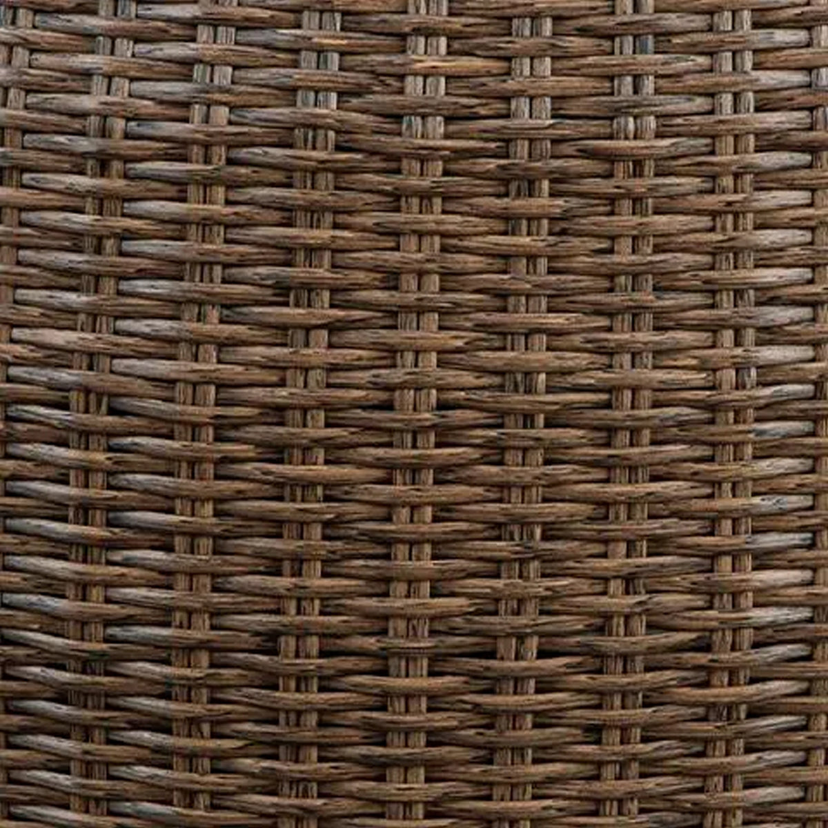Dyan Outdoor Coffee Table, 36 Inch Round Drum, Brown Beige Woven Wicker