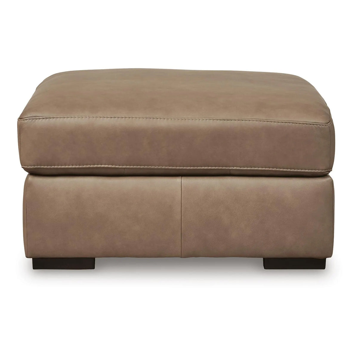 Vyas Oversized Square Ottoman, Sahara Brown Top Grain Leather, 37x37