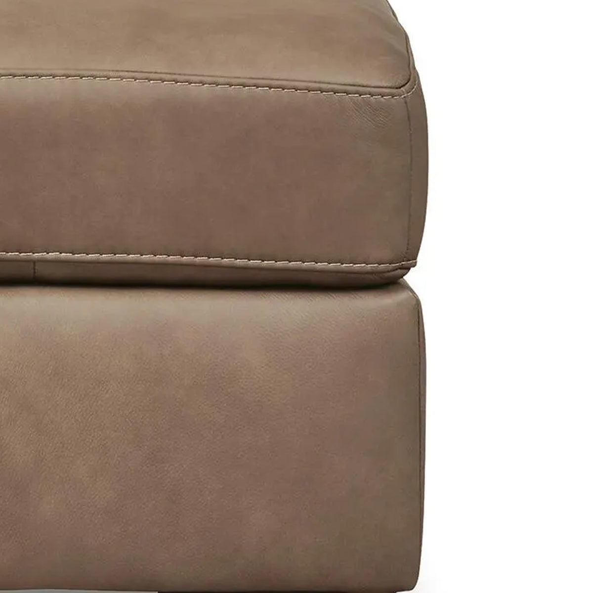 Vyas Oversized Square Ottoman, Sahara Brown Top Grain Leather, 37x37