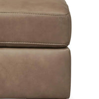 Vyas Oversized Square Ottoman, Sahara Brown Top Grain Leather, 37x37
