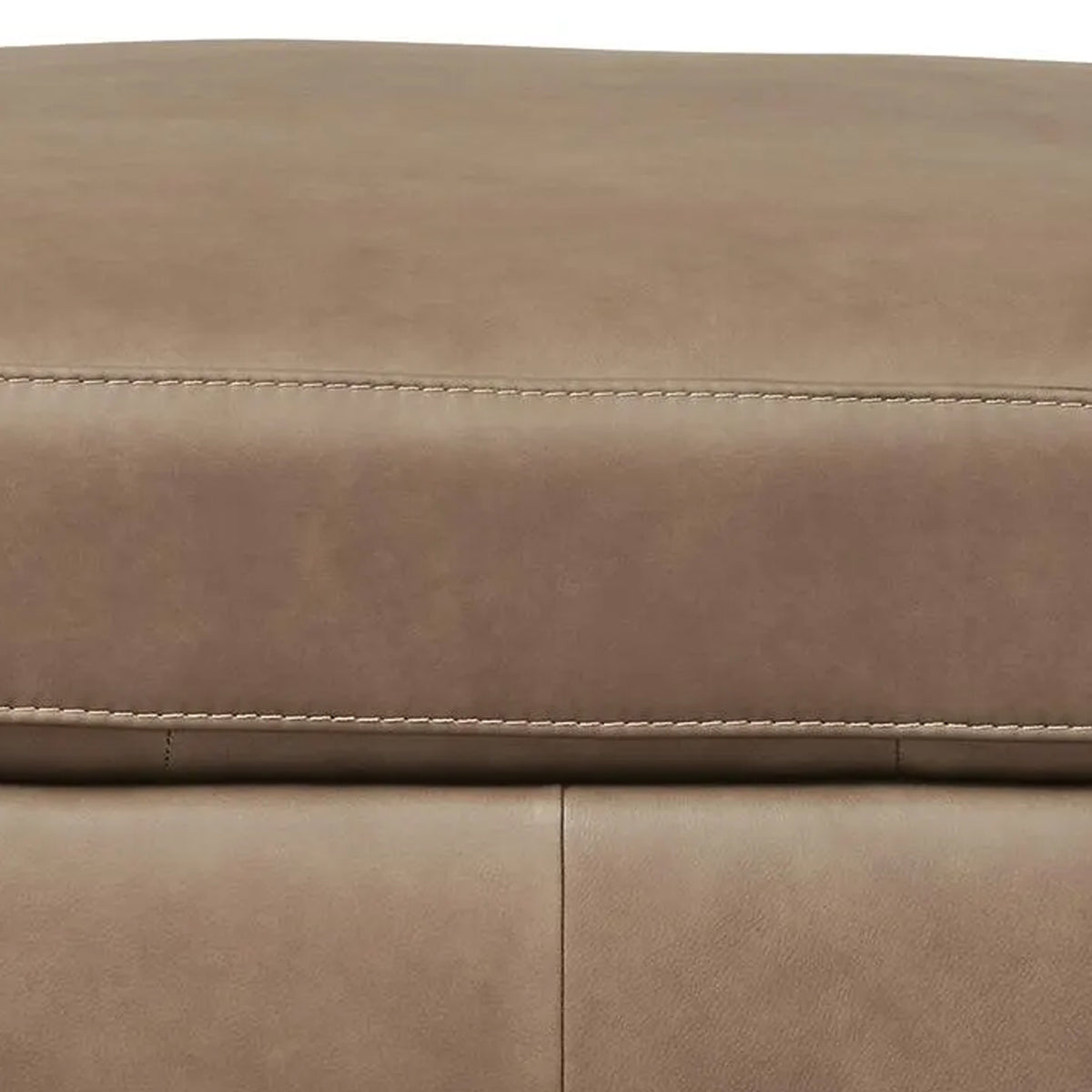 Vyas Oversized Square Ottoman, Sahara Brown Top Grain Leather, 37x37