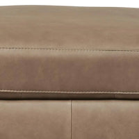 Vyas Oversized Square Ottoman, Sahara Brown Top Grain Leather, 37x37
