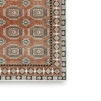 Nyas 8 x 10 Large Area Rug, Aztec Inspired Patterns, Sienna and Ivory