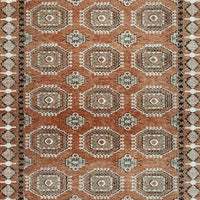 Nyas 8 x 10 Large Area Rug, Aztec Inspired Patterns, Sienna and Ivory