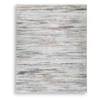 Myas 8 x 10 Large Area Rug, Memory Foam Pad, Abstract Gray Brown Faux Fur - BM354708