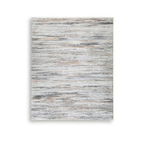 Myas 8 x 10 Large Area Rug, Memory Foam Pad, Abstract Gray Brown Faux Fur - BM354708