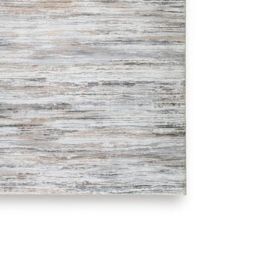 Myas 8 x 10 Large Area Rug, Memory Foam Pad, Abstract Gray Brown Faux Fur - BM354708