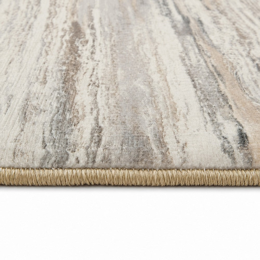 Myas 8 x 10 Large Area Rug, Memory Foam Pad, Abstract Gray Brown Faux Fur - BM354708