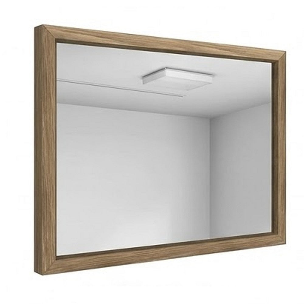 Bruce Coastal Modern Wall-Dresser Mirror with Glass, Bisque Rubberwood 38x40 - BM354761
