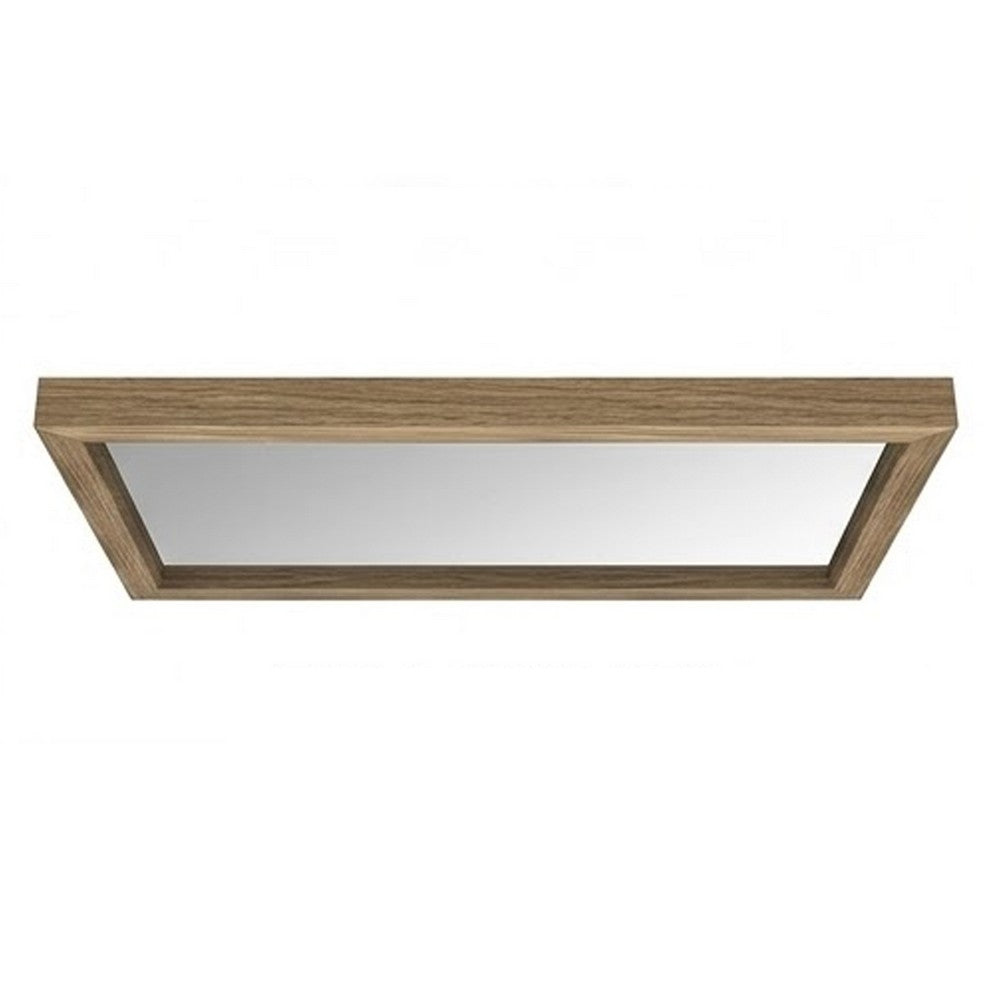 Bruce Coastal Modern Wall-Dresser Mirror with Glass, Bisque Rubberwood 38x40 - BM354761