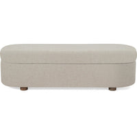 Kaven Upholstered Storage Bench with Wooden Feet, Beige Honey Fabric 55 Inch-BM354772