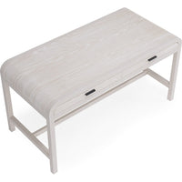 Danny Writing Desk, 2 Drawers, Waterfall Edges, White Solid Wood 60 Inch-BM354785