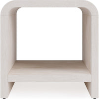 Danny Side-End Table with Shelf, Waterfall Design, Sugar Wood 24 Inch-BM354788