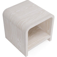 Danny Side-End Table with Shelf, Waterfall Design, Sugar Wood 24 Inch-BM354788