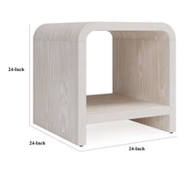 Danny Side-End Table with Shelf, Waterfall Design, Sugar Wood 24 Inch-BM354788