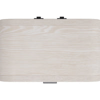 Danny Nightstand with 2 Drawers and USB Ports, Off-White Meranti Wood-BM354790