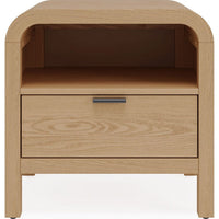Danny Nightstand, 1 Drawer and Shelf, USB Ports, Timber Meranti Wood-BM354797